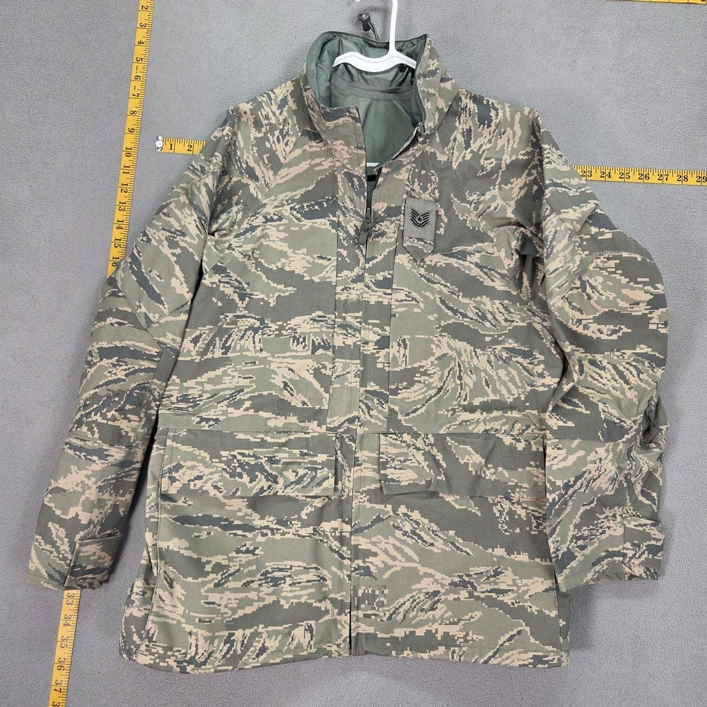 Barrier Wear Parka Coat Mens Small Short Green Camo APECS Nylon Military USAF